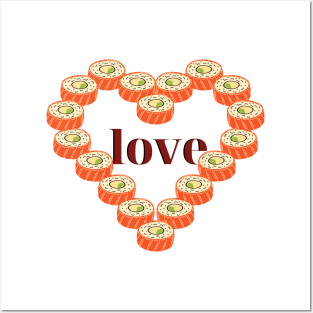 Sushi love Posters and Art